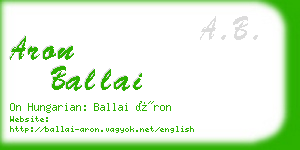 aron ballai business card